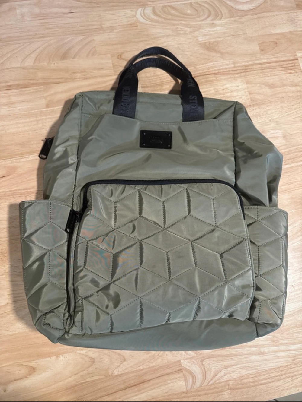 Steve Madden Olive Quilted Backpack - Versatile Everyday Bag